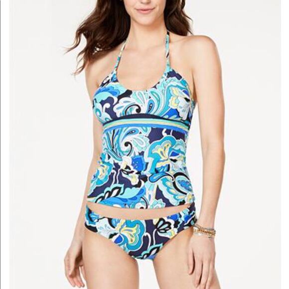 Trina Turk Ipanema Tankini Set Blue Size 4 NEW